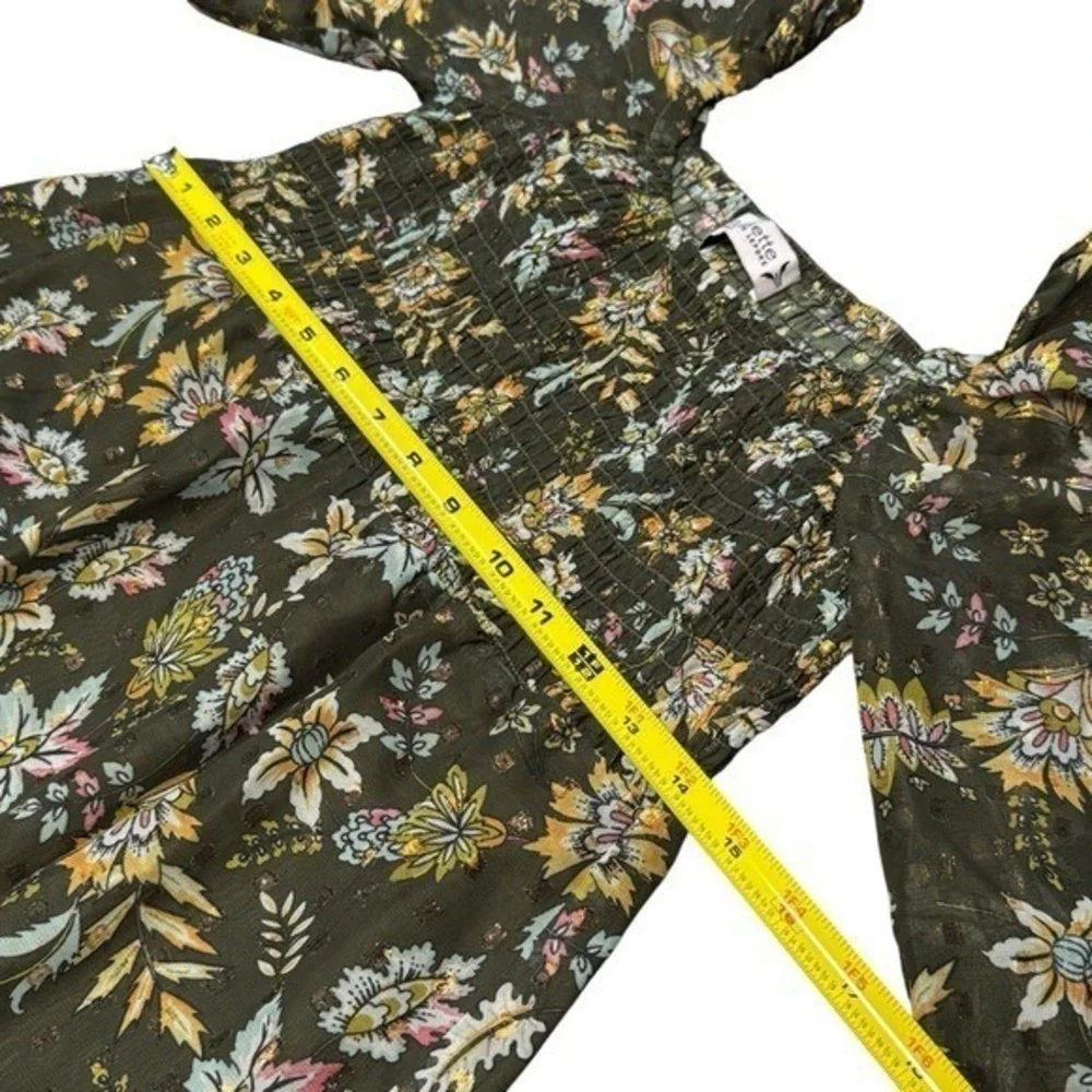 Nanette Lepore Tinsel Floral Milk Maid‎ Fairycore Whimsical Summer Dress Size S